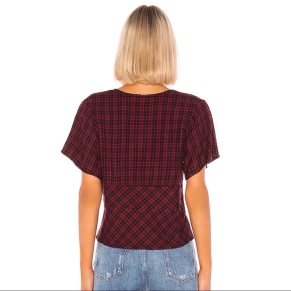 Sanctuary Plaid Button Down Peplum Top - Picture 4 of 13